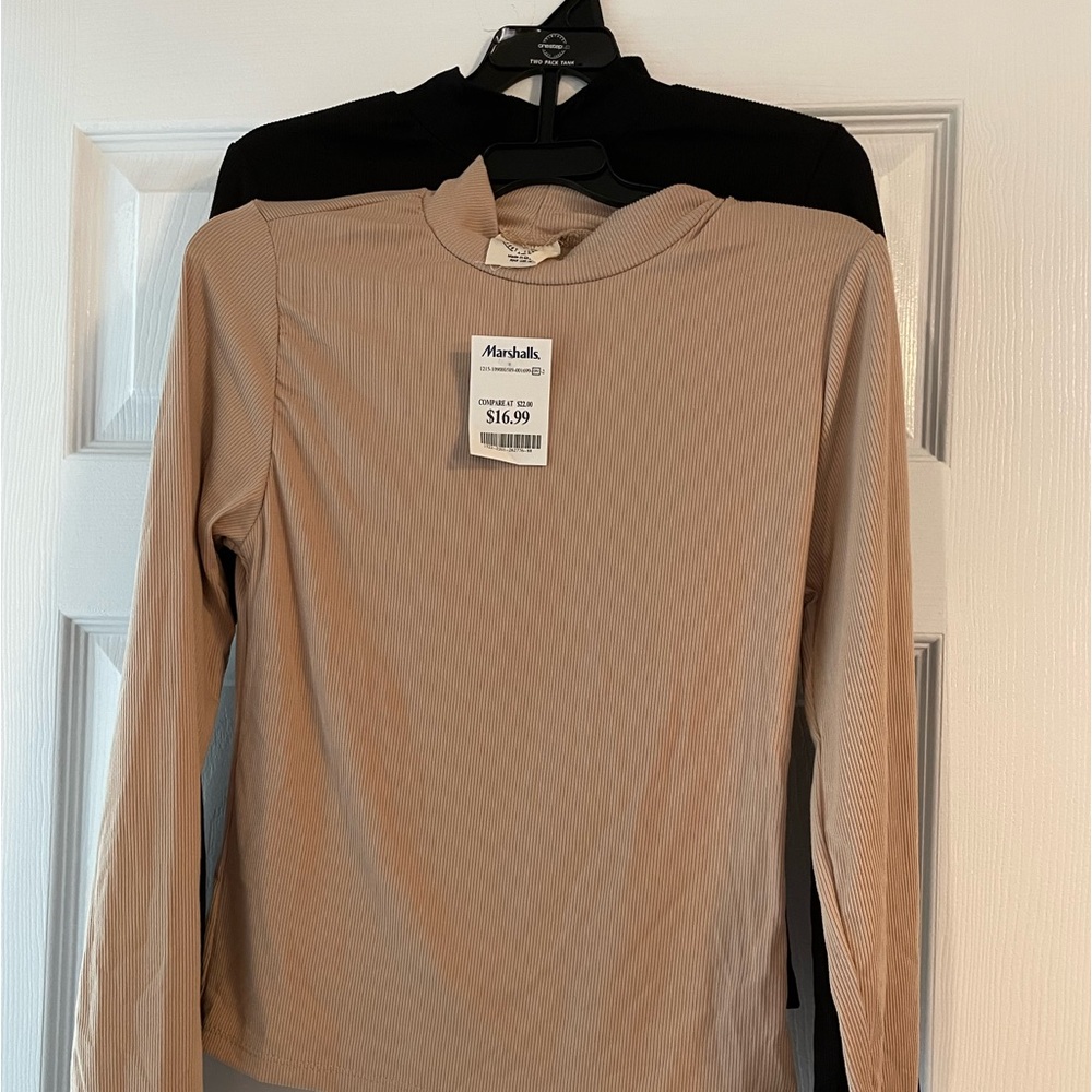 2 pack mock neck long sleeves